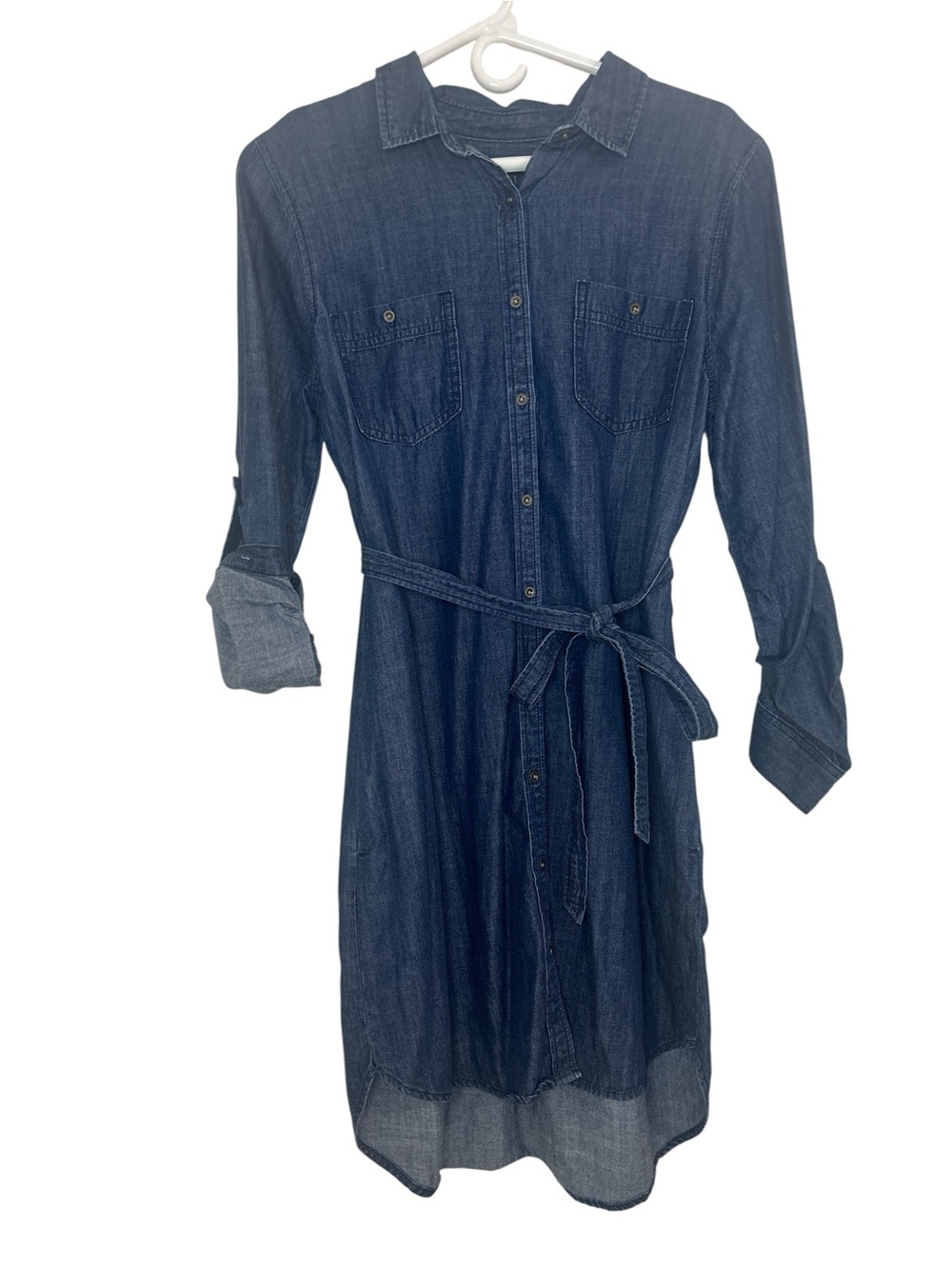 Banana Republic Denim Shirt Dress with Tie Waist - Dark Blue